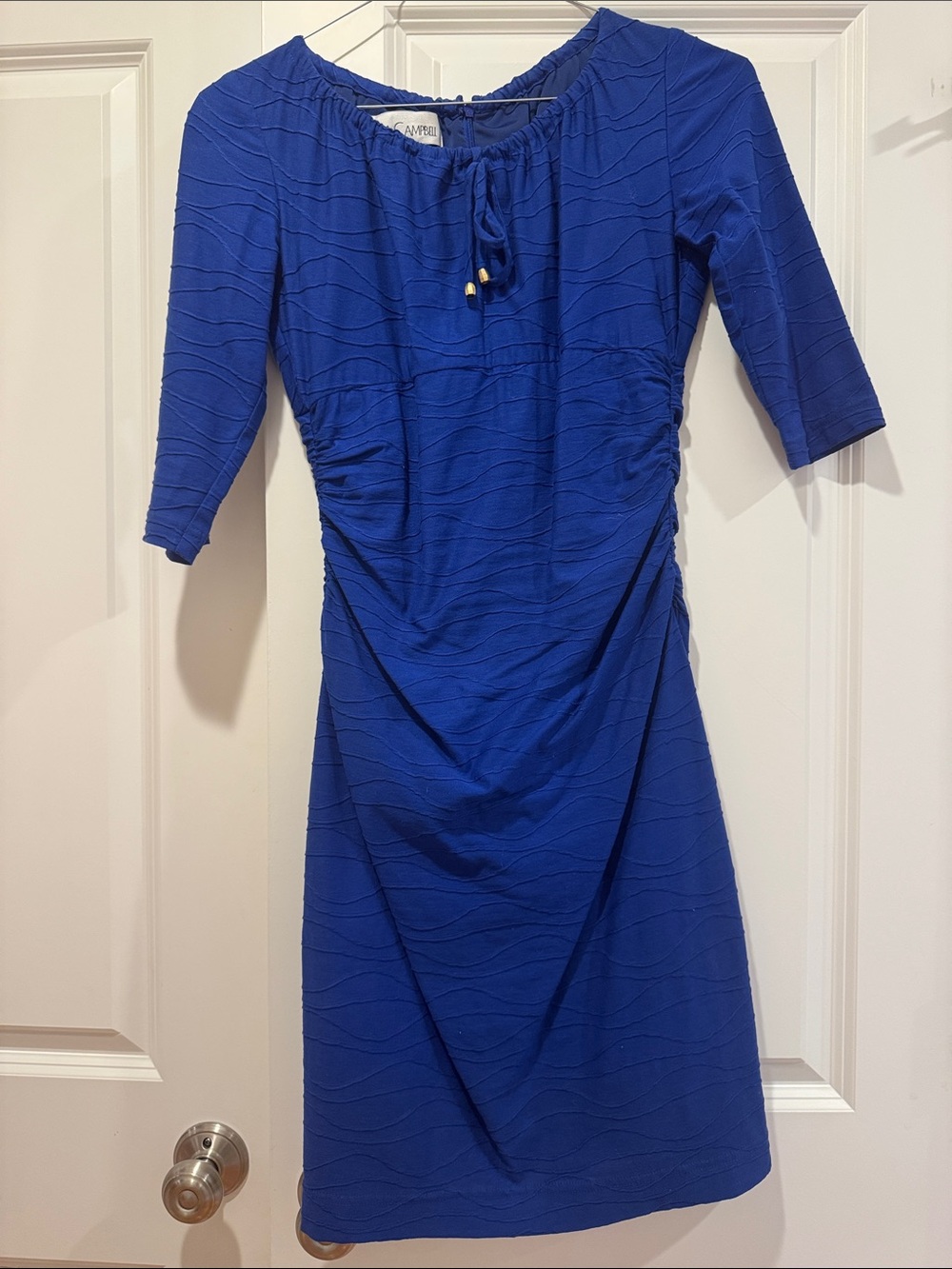Sara Campbell Cobalt Blue Ruched Midi Dress